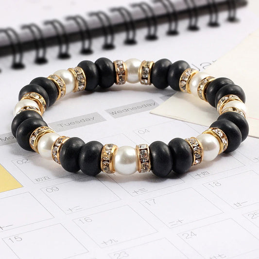 Multicolors Charm Women Beads Bracelets White Crystal Natural Stone Stretch Bracelet Pearl Yoga Jewelry Friendship Gift pulseira