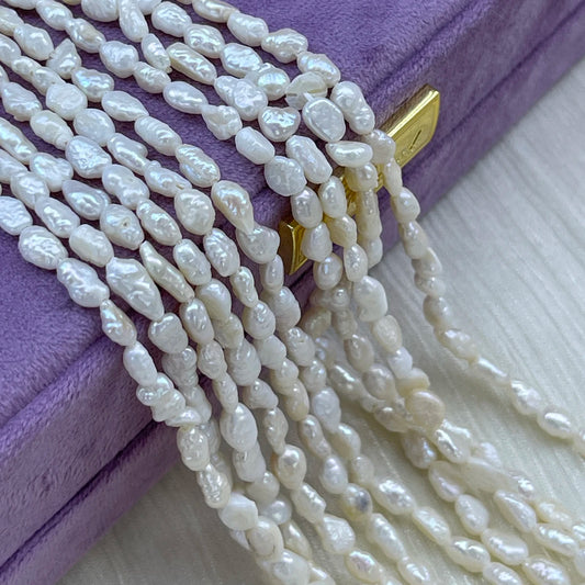 Natural Freshwater Baroque Pearls 5-6mm Irregular White Pearls Loose Beads for Jewelry Making DIY Necklaces Bracelet Accessories