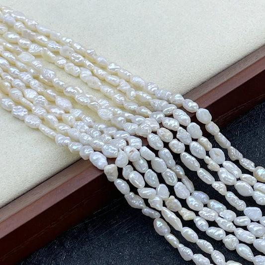 Natural Freshwater Baroque Pearls 5-6mm Irregular White Pearls Loose Beads for Jewelry Making DIY Necklaces Bracelet Accessories